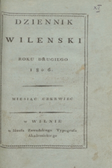 Dziennik Wileński. R.2, [T.5], [N. 15] (czerwiec 1806)