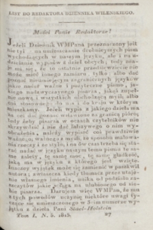Dziennik Wileński. T.1, N. 5 ([maj 1815])