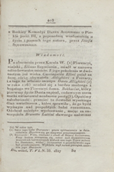 Dziennik Wileński. T.6, N. 35 ([listopad] 1817) + wkładki