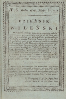 Dziennik Wileński. T.1, N. 5 (31 maja 1818) + wkładka