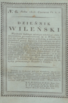 Dziennik Wileński. T.1, N. 6 (30 czerwca 1818) + wkładka
