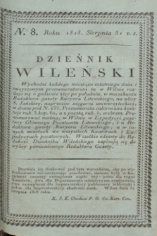 Dziennik Wileński. T.2, N. 8 (sierpień 1818)