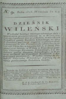Dziennik Wileński. T.2, N. 9 (wrzesień 1818) + wkładka