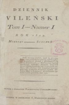 Dziennik Wileński. T.1, nr 1 (styczeń 1819)