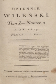 Dziennik Wileński. T.1, nr 2 (luty 1819) + wkładka