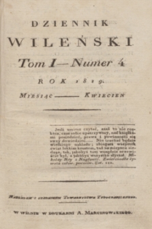 Dziennik Wileński. T.1, nr 4 (kwiecień 1819) + wkładka