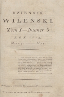 Dziennik Wileński. T.1, nr 5 (maj 1819)