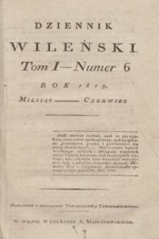 Dziennik Wileński. T.1, nr 6 (czerwiec 1819) + wkładka