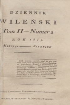 Dziennik Wileński. T.2, N. 2 (sierpień 1819)