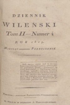 Dziennik Wileński. T.2, nr 4 (październik 1819) + wkładka