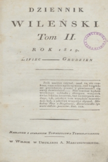 Dziennik Wileński. T.2, Materye tomu II (1819)