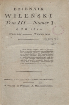 Dziennik Wileński. T.3, N. 1 (wrzesień 1820)