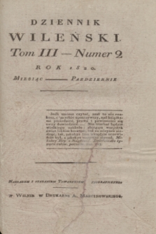 Dziennik Wileński. T.3, N. 2 (październik 1820)