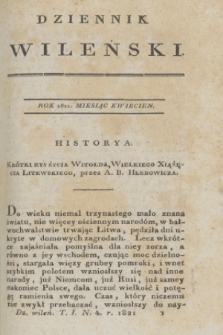 Dziennik Wileński. T.1, N. 4 (kwiecień 1821)