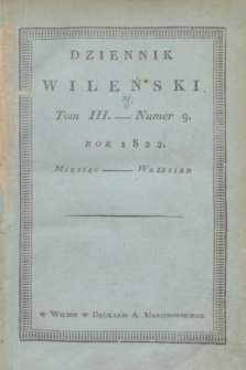 Dziennik Wileński. T.3, N. 9 (wrzesień 1822)