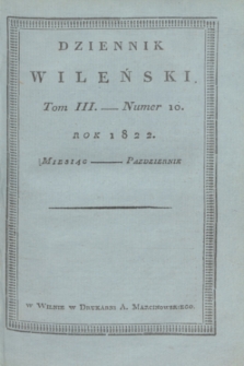 Dziennik Wileński. T.3, N. 10 (październik 1822)