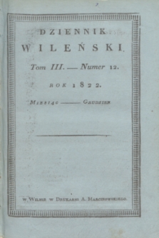 Dziennik Wileński. T.3, N. 12 (grudzień 1822)