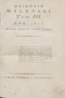Dziennik Wileński. T.3, Rejestr Materyy Tomu IIIgo (1823)
