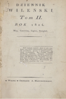 Dziennik Wileński. T.2, Rejestr Materyy Tomu IIgo (maj, czerwiec, lipiec, sierpień 1824)