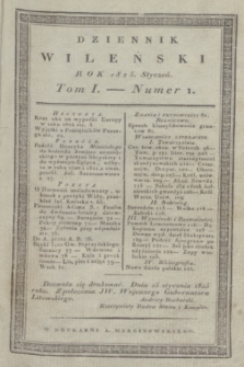 Dziennik Wileński. T.1, nr 1 (styczeń 1825)