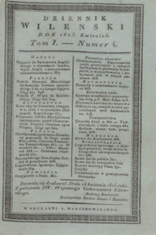 Dziennik Wileński. T.1, nr 4 (kwiecień 1825)
