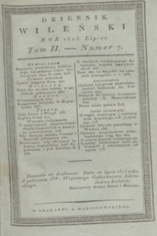 Dziennik Wileński. T.2, nr 7 (lipiec 1825)