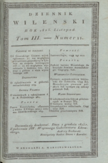 Dziennik Wileński. T.3, nr 11 (listopad 1825)