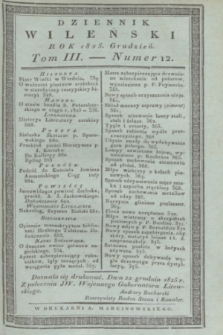 Dziennik Wileński. T.3, nr 12 (grudzień 1825)