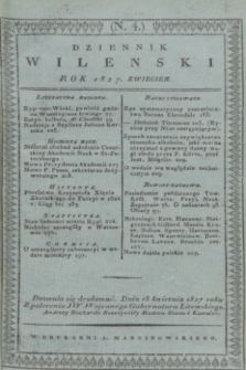 Dziennik Wileński. Literatura Nadobna. T.2, N. 4 (kwiecień 1827)