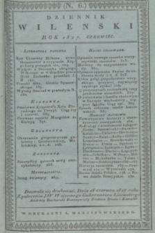 Dziennik Wileński. Literatura Nadobna. T.2, N. 6 (czerwiec 1827)