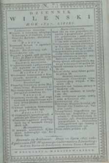 Dziennik Wileński. Literatura Nadobna. T.2, N. 7 (lipiec 1827)