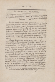 Dziennik Wileński. Literatura Nadobna. T.5, [N. 1] (styczeń 1830)