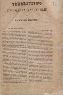 [Okólniki Towarzystwa Demokratycznego Polskiego]. 1832/1834, [okólnik 1] (6 października 1832)