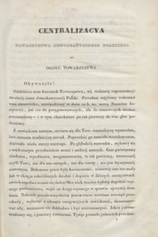 Okólniki Towarzystwa Demokratycznego Polskiego. 1837/1838, okólnik 1 [a] (13 listopada 1837)