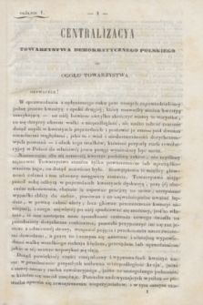 Okólniki Towarzystwa Demokratycznego Polskiego. 1840/1841, okólnik 1 ()