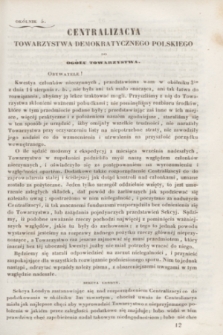 Centralizacya Towarzystwa Demokratycznego Polskiego do Ogółu Towarzystwa. 1841, okólnik 5 (20 października)