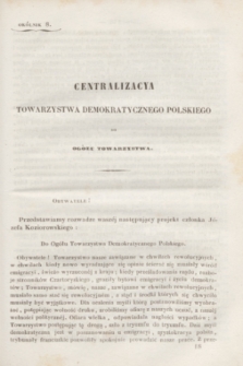 Centralizacya Towarzystwa Demokratycznego Polskiego do Ogółu Towarzystwa. 1842, okólnik 8 (29 stycznia)
