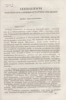 Centralizacya Towarzystwa Demokratycznego Polskiego do Ogółu Towarzystwa. 1842, okólnik 9 (20 marca)