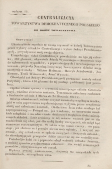 Centralizacya Towarzystwa Demokratycznego Polskiego do Ogółu Towarzystwa. 1842, okólnik 15 (24 sierpnia)