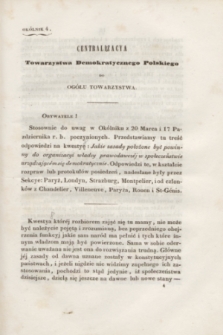 Okólniki Towarzystwa Demokratycznego Polskiego. 1842/1843, okólnik 4 (5 stycznia 1843)