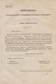 Okólniki Towarzystwa Demokratycznego Polskiego. 1842/1843, okólnik 9 (16 listopada 1843)