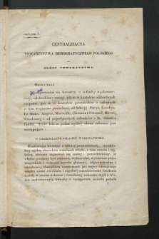 Okólniki Towarzystwa Demokratycznego Polskiego. 1843/1845, okólnik 1 ()