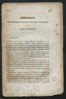 Okólniki Towarzystwa Demokratycznego Polskiego. 1845/1846, okólnik 1 (1 maja 1845)