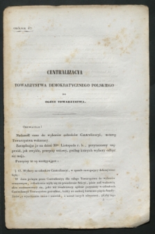Okólniki Towarzystwa Demokratycznego Polskiego. 1845/1846, okólnik 4 () + dod.