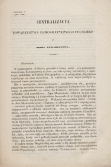 Centralizacya Ogółu Demokratycznego Polskiego do Ogółu Towarzystwa. 1848/1850, okólnik 2 (10 lutego 1849)