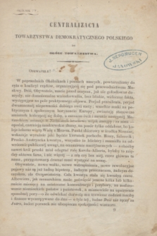 Centralizacya Ogółu Demokratycznego Polskiego do Ogółu Towarzystwa. 1848/1850, okólnik 9 (20 listopada 1850)