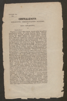 Centralizacya Ogółu Demokratycznego Polskiego do Ogółu Towarzystwa. 1853/1859, okólnik 17 (12 czerwca 1855) + dod.