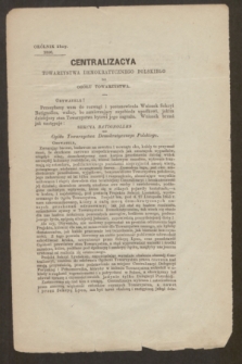 Centralizacya Ogółu Demokratycznego Polskiego do Ogółu Towarzystwa. 1853/1859, okólnik 21 (20 lutego 1856)