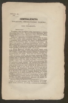 Centralizacya Ogółu Demokratycznego Polskiego do Ogółu Towarzystwa. 1853/1859, okólnik 23 (20 lipca 1856) + dod.