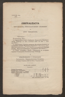 Centralizacya Ogółu Demokratycznego Polskiego do Ogółu Towarzystwa. 1853/1859, okólnik 30 (23 sierpnia 1858)